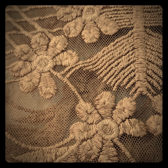 Sheer brown/mauve embroidered top (L) - Picture 1 of 4